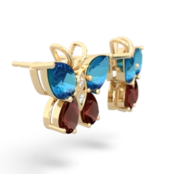 London Topaz Butterfly 14K Yellow Gold earrings E2215