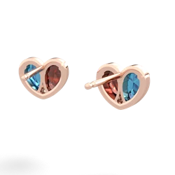 London Topaz 'Our Heart' 14K Rose Gold earrings E5072