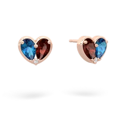 London Topaz 'Our Heart' 14K Rose Gold earrings E5072