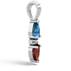 London Topaz Bowtie Drop 14K White Gold pendant P0865