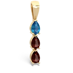 London Topaz Dew Drops 14K Yellow Gold pendant P2251