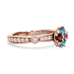 London Topaz Sparkling Tiara Cluster 14K Rose Gold ring R26293RD