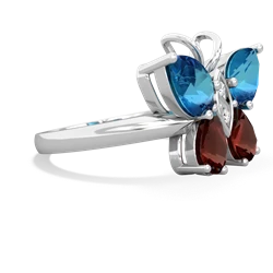 London Topaz Butterfly 14K White Gold ring R2215