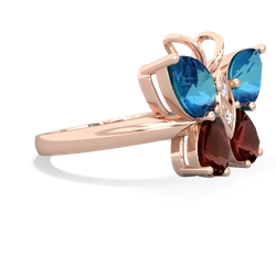 London Topaz Butterfly 14K Rose Gold ring R2215