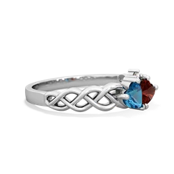 London Topaz Heart To Heart Braid 14K White Gold ring R5870