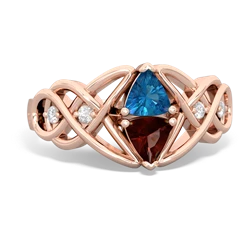 London Topaz Keepsake Celtic Knot 14K Rose Gold ring R5300