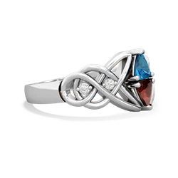 London Topaz Keepsake Celtic Knot 14K White Gold ring R5300