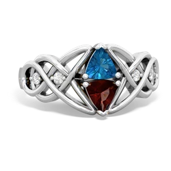 London Topaz Keepsake Celtic Knot 14K White Gold ring R5300