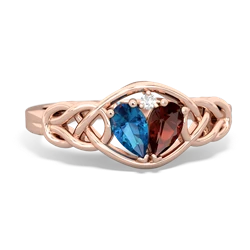 London Topaz Celtic Love Knot 14K Rose Gold ring R5420