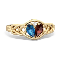 London Topaz Celtic Love Knot 14K Yellow Gold ring R5420