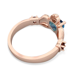 London Topaz Claddagh Keepsake 14K Rose Gold ring R5245