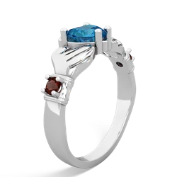 London Topaz Claddagh Keepsake 14K White Gold ring R5245