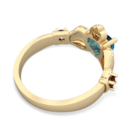 London Topaz Claddagh Keepsake 14K Yellow Gold ring R5245