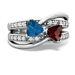 London Topaz Bowtie 14K White Gold ring R2360