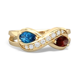 London Topaz Diamond Infinity 14K Yellow Gold ring R5390