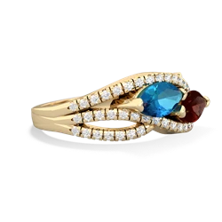 London Topaz Diamond Rivers 14K Yellow Gold ring R3070