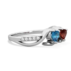 London Topaz Side By Side 14K White Gold ring R3090