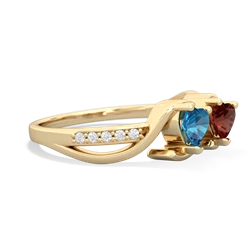 London Topaz Side By Side 14K Yellow Gold ring R3090