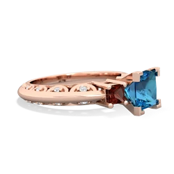 London Topaz Eternal Embrace Engagement 14K Rose Gold ring C2001