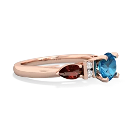 London Topaz 6Mm Round Eternal Embrace Engagement 14K Rose Gold ring R2005