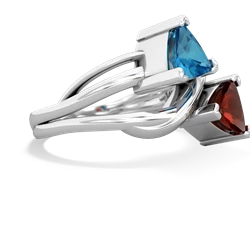 London Topaz Split Band Swirl 14K White Gold ring R2341