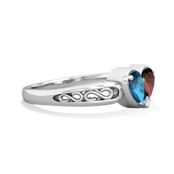 London Topaz Filligree 'One Heart' 14K White Gold ring R5070