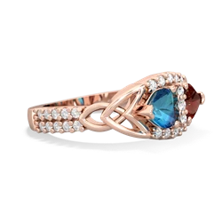 London Topaz Sparkling Celtic Knot 14K Rose Gold ring R2645