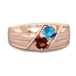 London Topaz Men's Streamline 14K Rose Gold ring R0460