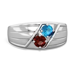 London Topaz Men's Streamline 14K White Gold ring R0460