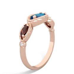 London Topaz Milgrain Marquise 14K Rose Gold ring R5700