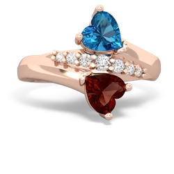 London Topaz Heart To Heart 14K Rose Gold ring R2064