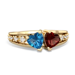 London Topaz Heart To Heart 14K Yellow Gold ring R3342