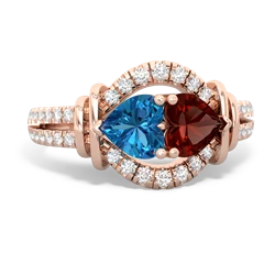 London Topaz Art-Deco Keepsake 14K Rose Gold ring R5630