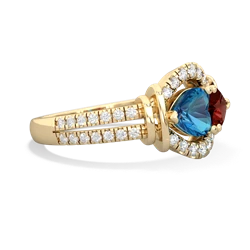 London Topaz Art-Deco Keepsake 14K Yellow Gold ring R5630