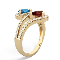 London Topaz Diamond Dazzler 14K Yellow Gold ring R3000