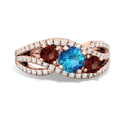 London Topaz Three Stone Aurora 14K Rose Gold ring R3080