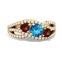 London Topaz Three Stone Aurora 14K Yellow Gold ring R3080