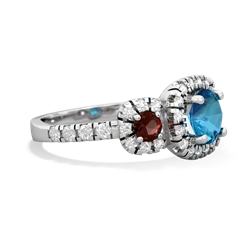 London Topaz Regal Halo 14K White Gold ring R5350