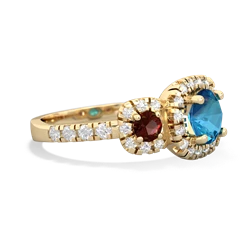 London Topaz Regal Halo 14K Yellow Gold ring R5350