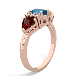 London Topaz Antique Style Three Stone 14K Rose Gold ring R2186