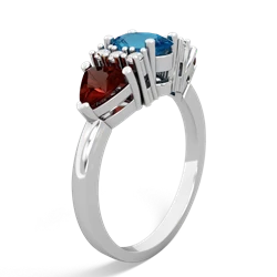 London Topaz Antique Style Three Stone 14K White Gold ring R2186