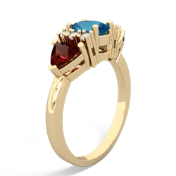 London Topaz Antique Style Three Stone 14K Yellow Gold ring R2186