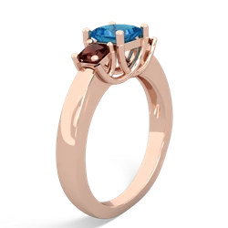 London Topaz Three Stone Trellis 14K Rose Gold ring R4015