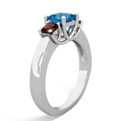 London Topaz Three Stone Trellis 14K White Gold ring R4015