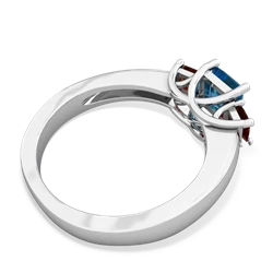 London Topaz Three Stone Trellis 14K White Gold ring R4015