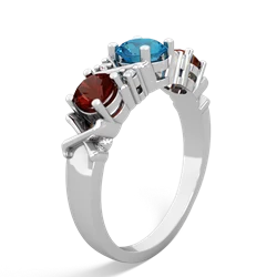 London Topaz Hugs And Kisses 14K White Gold ring R5016