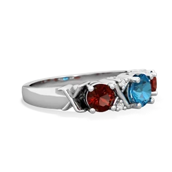 London Topaz Hugs And Kisses 14K White Gold ring R5016