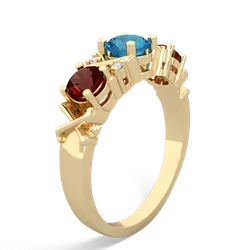 London Topaz Hugs And Kisses 14K Yellow Gold ring R5016