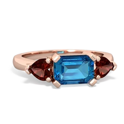 London Topaz Three Stone 14K Rose Gold ring R5235