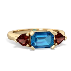 London Topaz Three Stone 14K Yellow Gold ring R5235